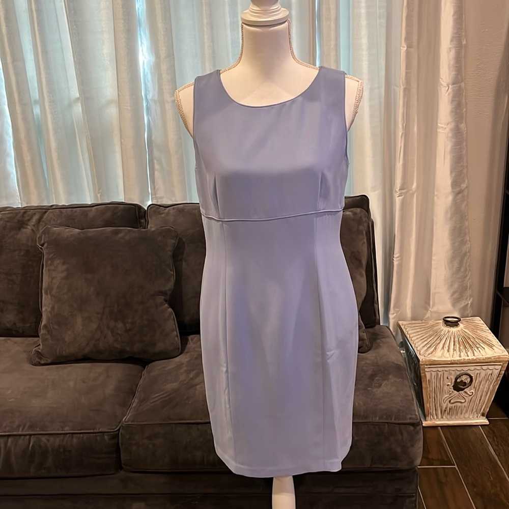 Richard’s Blue Empire style dress. uk size 12 like new. Lined with back zipper